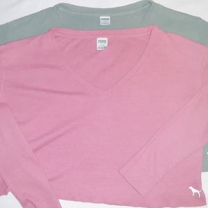 Set (2) of Victorias Secret PINK Crop Thermals